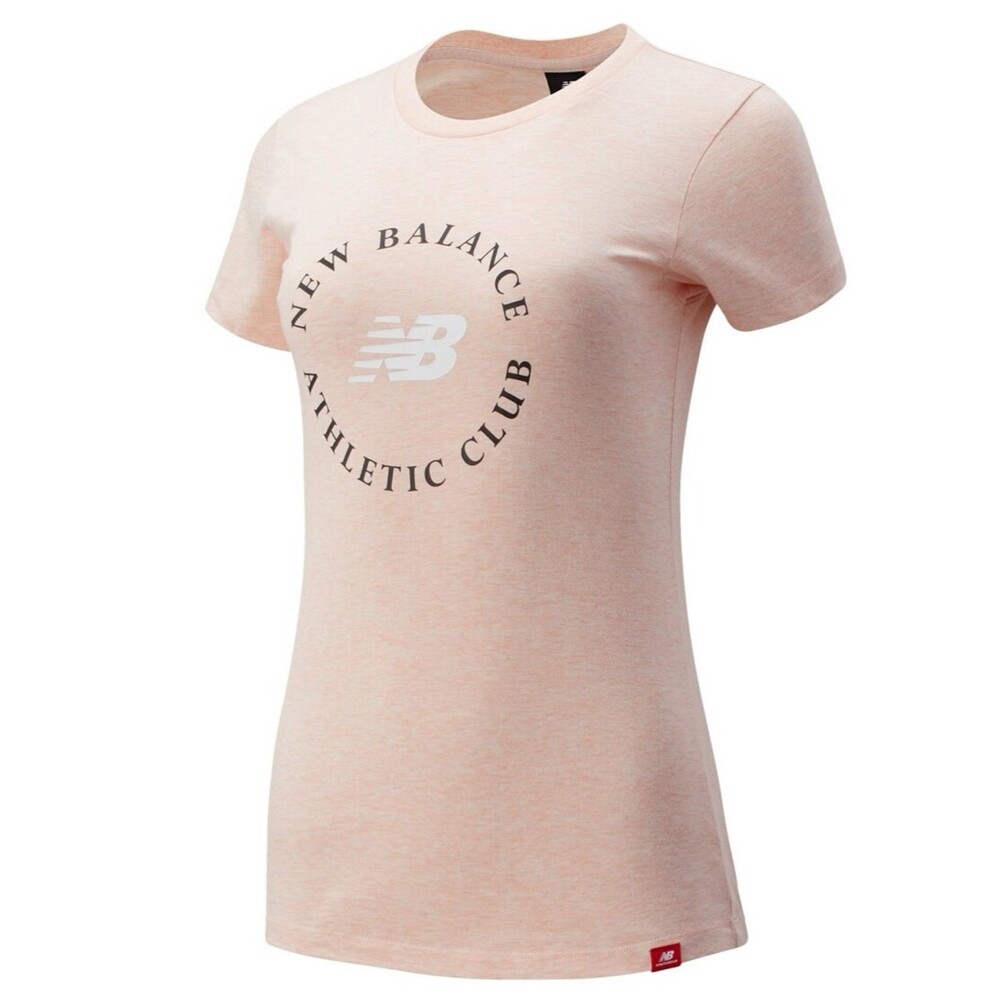 New Balance Athletic Club Short Sleeve Pink Crewneck T-Shirt Tee Top. Medium.